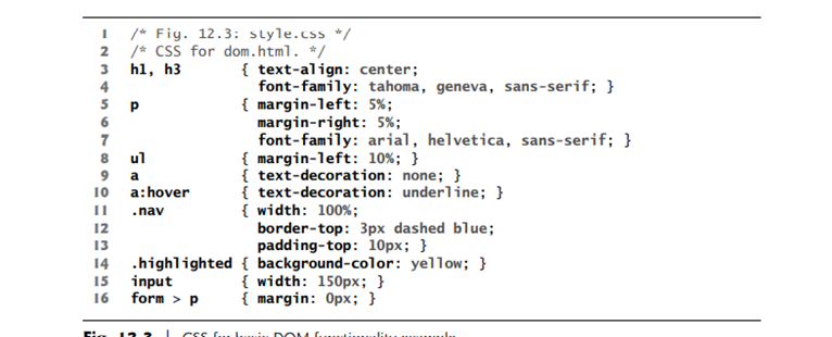 Modify Fig. 12.3 to use red as a background color to highlight all the links. Use yellow for the...