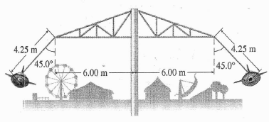 In an amusement park rocket ride, cars are suspended from 4.25-m cables attached to rotating arms at...