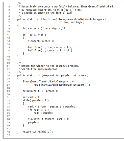 Show the operation of the Josephus algorithm in Figure for the case of seven people with three...