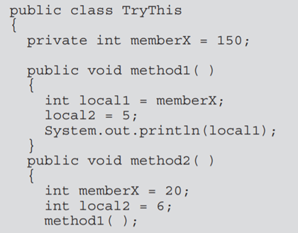 Does the following code compile? If not, explain why not. What would be the output if method2 was...-1