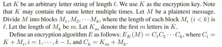 Let be the encryption algorithm defined in Exercise 2.1. Show that for any encryption keys and ,...-14