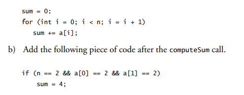 The following piece of code is supposed to read in a number of elements, and to print their sum....-2