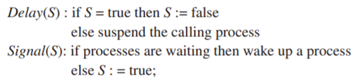 Sometimes a language will provide only a binary semaphore mechanism, in which the stored value is...