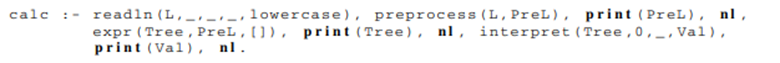 Implement a calculator prefix expression interpreter in Prolog as described in the section on...