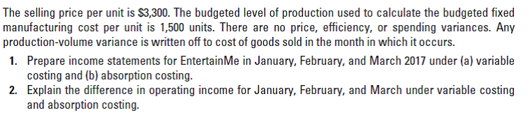 Corporation manufactures and sells 50-inch television sets and uses standard costing. Actual data...-2