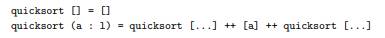 Here is a skeleton for the standard quicksort algorithm in Haskell: The ++ operator denotes list...