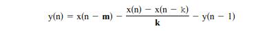 Consider this digital HPF, where m and k are constants. Figure 15.15 shows the gain versus frequency...-1