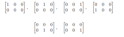 Show that the dimension of the vector space of all m by n real matrices over R is mn. [Hint: For m =...