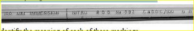 A mercury-in-glass thermometer is marked as follows Identify the meaning of each of these markings.