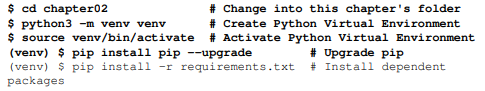 You will need to execute the following commands in a Terminal to set up a virtual environment and...