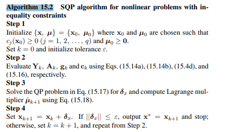 Apply Algorithm 15.2 or Algorithm 15.3 to the problem-2