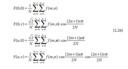 Using Equation 2.26 perform DCT for the image a in Q.1. Write a program implementing these...-1