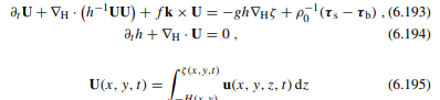 Consider the nonlinear rotating shallow water equations with components (U, V) along the x, y-axes,...-1