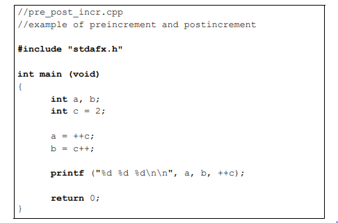 Given the program shown below, obtain the output for a, b, and c.