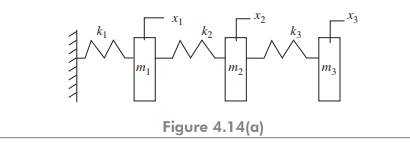 For the system shown in Fig. 4.14, find the frequency equation For the system shown in Fig. 4.14(a)...-2