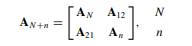 For the covariance matrix A N+n of an ARMA(p, q) process, partitioned as give an algorithm for...