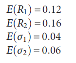 Calculate the expected returns and expected standard deviations of a two-stock portfolio having a...