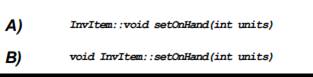 Which of the following shows the correct use of the scope resolution operator in a member function...