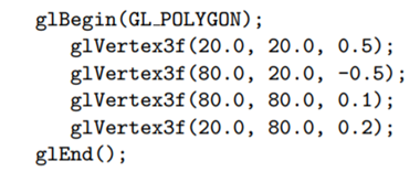 Alter the z coordinates of each vertex of the “square” – we should really call it a polygon if we do...