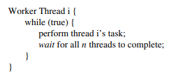 Many problems require iterative solutions. In these solutions, n threads are created at the...-1