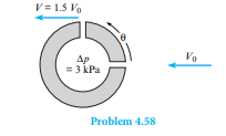 Th e “spherical” Pitot probe shown is used to measure the fl ow velocity in hot water (? = 965 kg/m3...