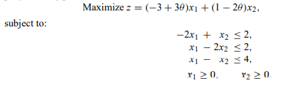 [Excel spreadsheet available at http://web.mit.edu/15.053/www/Exer3.18.xls] Consider the parametric...-1