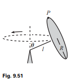 Consider a top made of a uniform disk of radius R, connected to the origin by a massless stick...-1