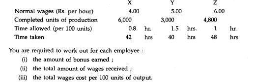 In an engineering concern, the employees are paid incentive bonus in addition to their normal wages...