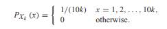 X 1 , X 2 , and X 3 are independent random variables such that X k has PMF Find the PMF of W = X 1 +...