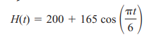 ENERGY CONSUMPTION Let H(t) be the number of gallons of heating oil used to heat a particular house...