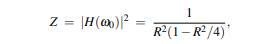 With the setup of the previous problem, find the probability density of the resonant peak where R ~...