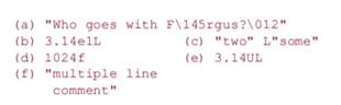 Which, If any, of the following are illegal? Using escape sequences, write a program to print 2M...-1