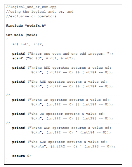 Determine the returned values for the six printf ( ) statements in the program shown below by...