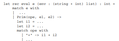 (i) File Intro2.fs contains a definition of the expr expression language and an evaluation function...