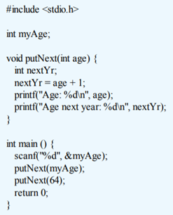 Translate the C program in Problem 16 to Pep/9 assembly language, but declare myAge to be a local...