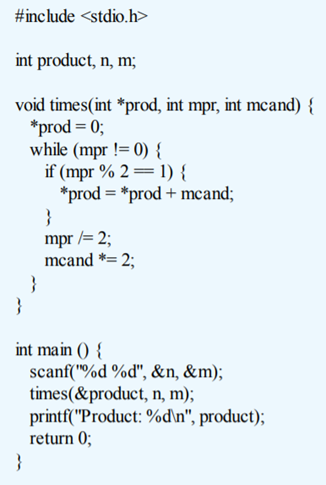 Translate the C program in Problem 24 to Pep/9 assembly language, but declare product, n, and m to...