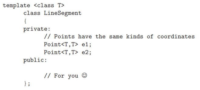 This exercise has to do with the class for a line segment in two dimensions that we discussed in...-4