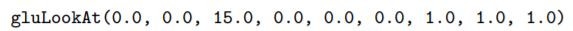 Replace the wire cube of boxWithLookAt.cpp with a glutWireTeapot(5.0) and replace its gluLookAt()...-1