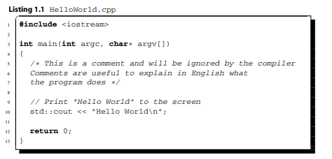 To ensure that your compiler is correctly set up, copy and save the file HelloWorld.cpp displayed in...