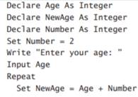 What numbers will be displayed if code corresponding to the following pseudocode is run? What will...-2