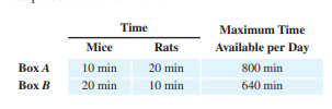 Psychology. A psychologist uses two types of boxes with mice and rats. The amount of time (in...