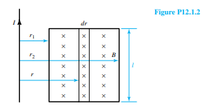 A rectangular loop is placed in the field of an infinitely long straight conductor carrying a...