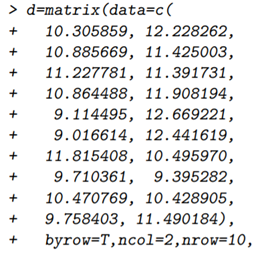 Given the matrix d below, construct an array containing the first column of the given matrix, but...-1