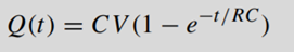 When a resistor ( ), capacitor ( ) and battery ( ) are connected in series, a charge builds up on...-5