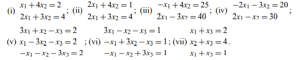 Solve the following SSLEs using Cramer’s rule: