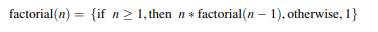 Write a recursive method to compute the factorial of a nonnegative integer using the definition...-1