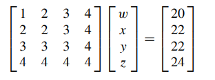 Solve the system using Gauss elimination without pivoting.