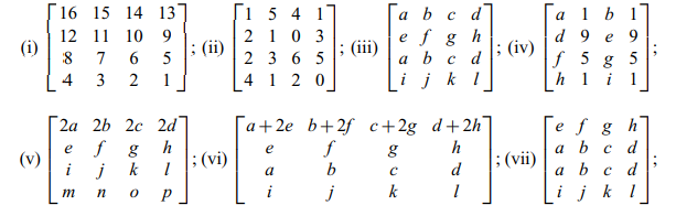 Find the determinants of the following matrices:-1