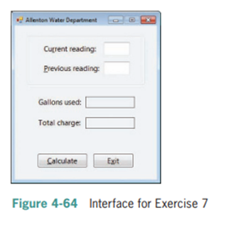 In this exercise, you code an application that calculates a customer’s water bill. Create a Visual...