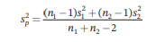 Consider the pooled variance term in the t-test: Show that when sample size is equal per group, that...